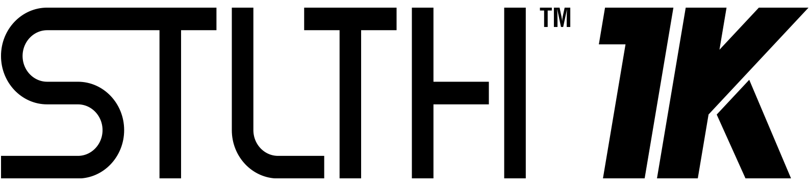 Black logo featuring the text STLTH 1K in a modern, stylized font on a white background.