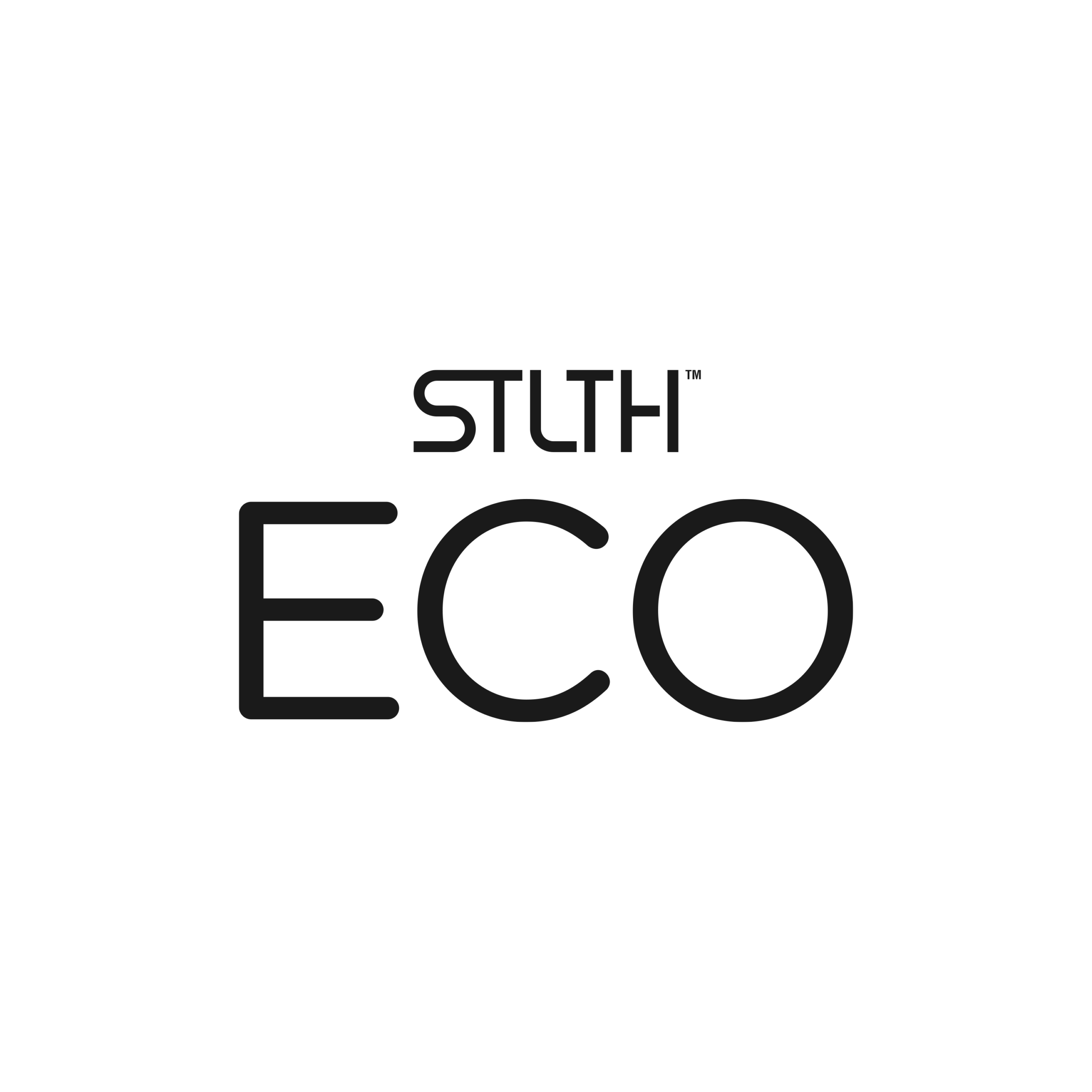STLTH ECO logo featuring the word STLTH above ECO in bold, modern typography.