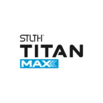 Logo featuring the text STLTH TITAN MAX with a blue accent and arrow design.