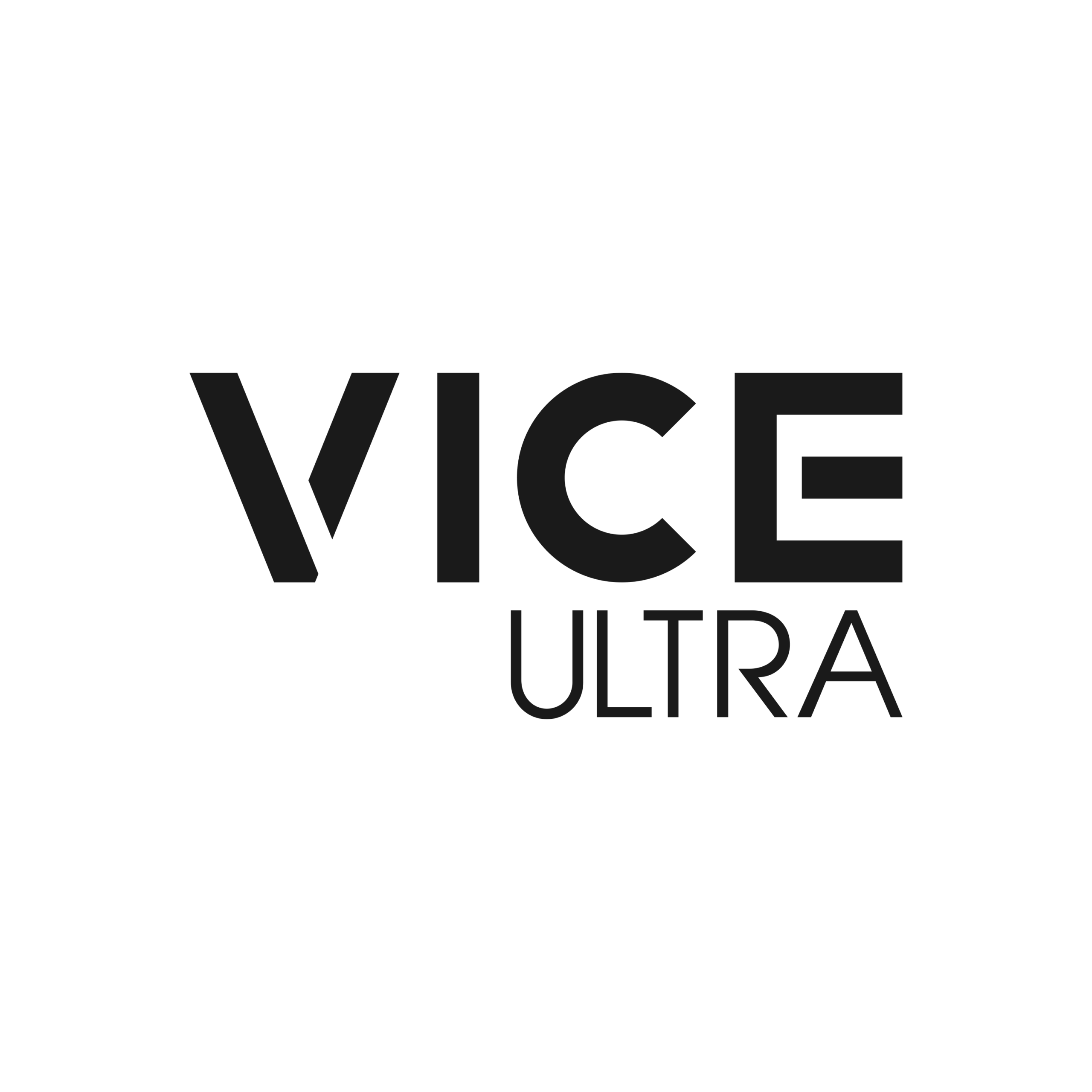 Black text logo displaying VICE ULTRA on a white background.