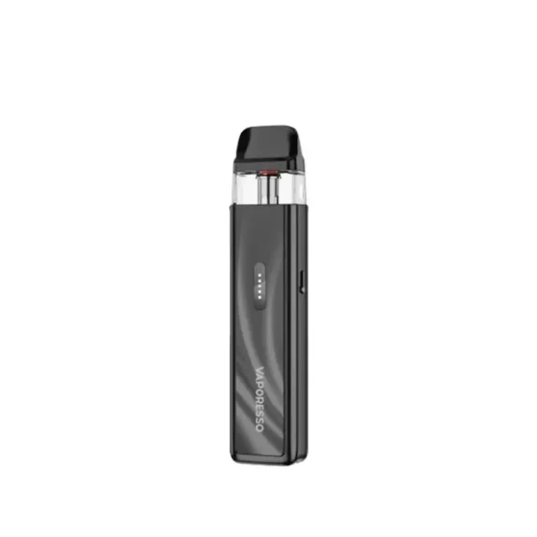 Black Vaporesso XROS 6 Mini Pod Kit, featuring a sleek design and LED battery indicator.