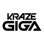 Black logo featuring the text KRAZE GIGA in a bold, modern font.