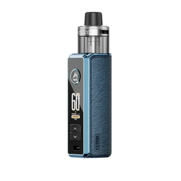 Blue VooPoo Drag S3 vape kit with a digital display, adjustable wattage, and textured grip design.
