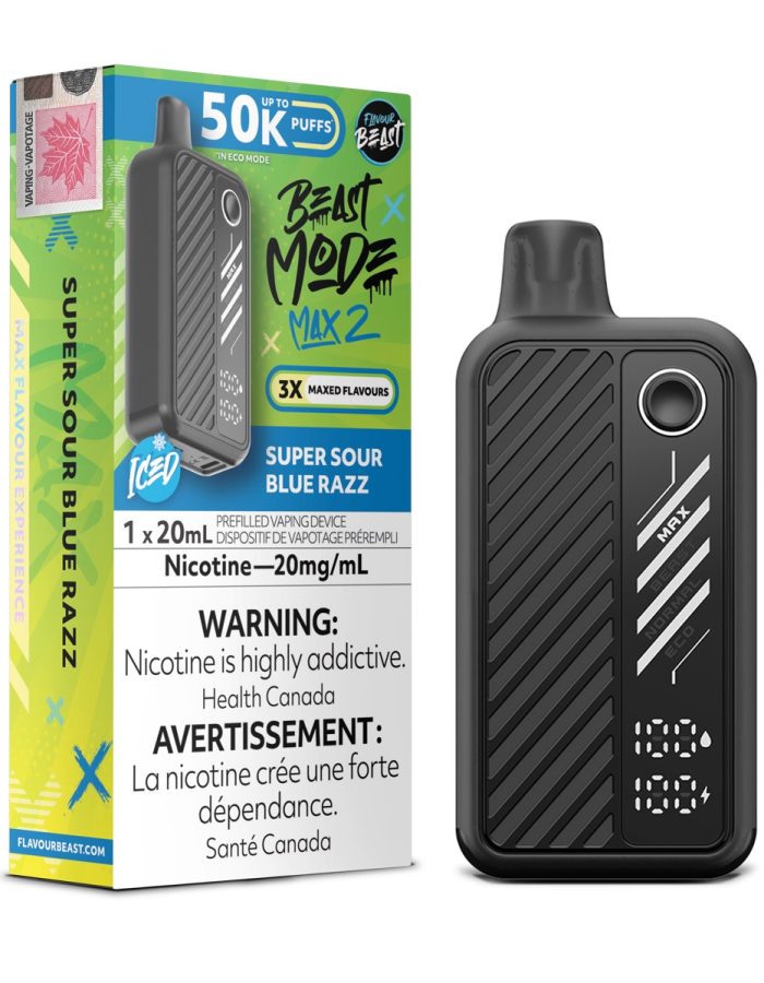 Super Sour Blue Razz Flavour Beast Mode Max 2
