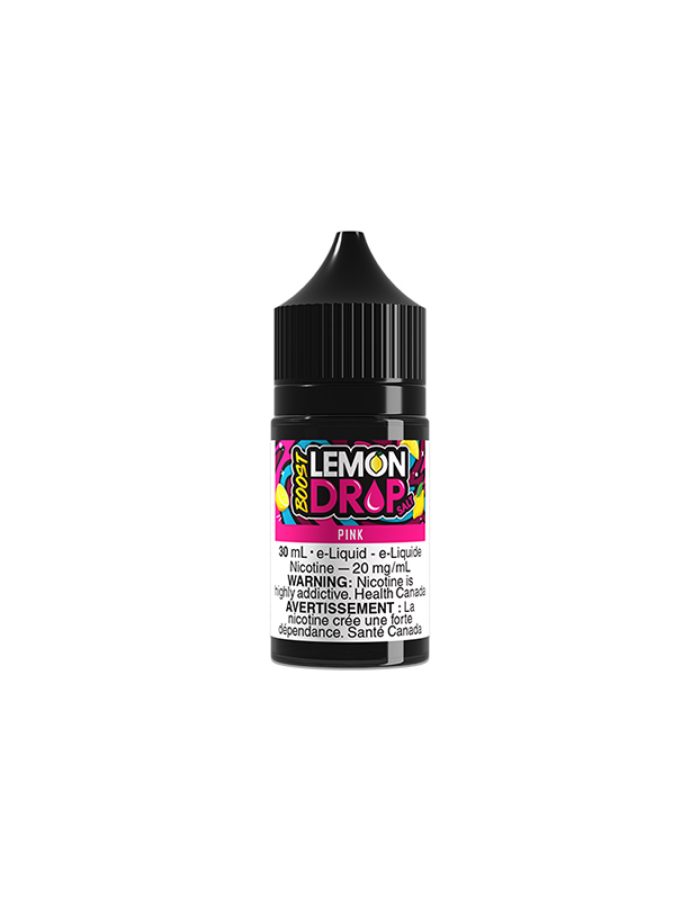 Bottle of pink by lemon drop boost salt e-liquid
