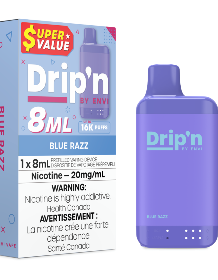 Blue Razz Drip'n by Envi 8mL Disposable Vape