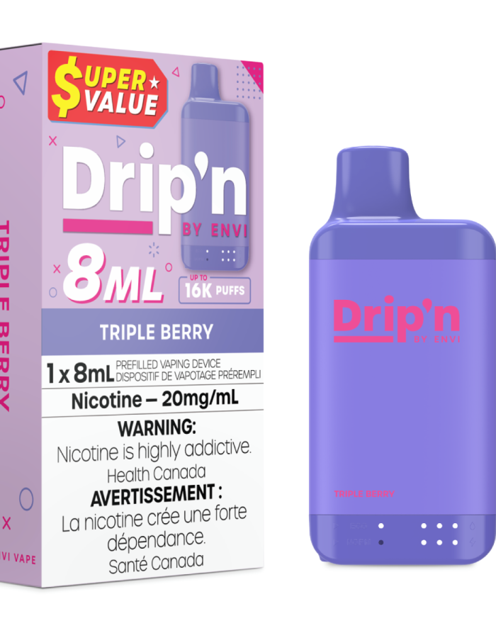 Triple Berry Drip'n by Envi 8mL Disposable Vape