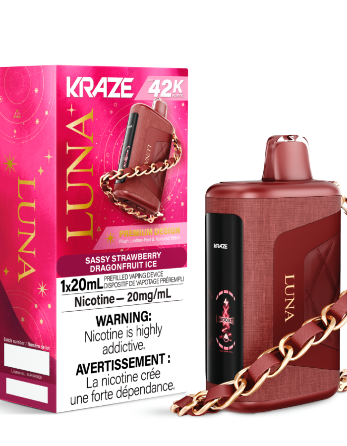 Sassy Strawberry Dragonfruit Ice Kraze Luna Disposable Vape with 42K Puffs