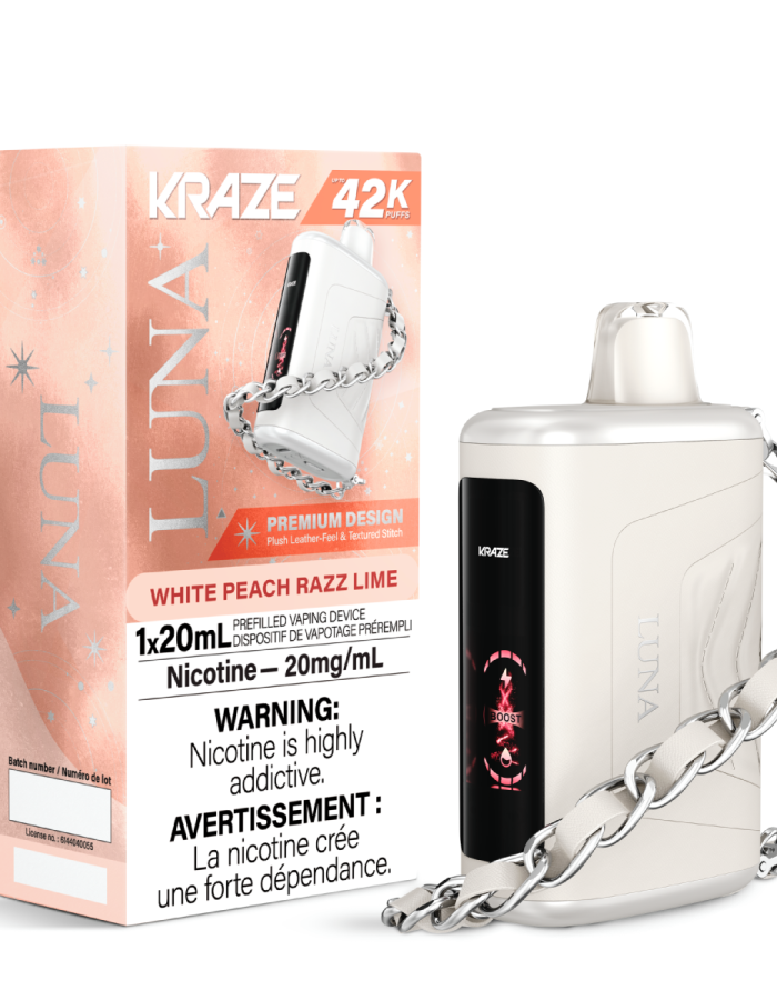 White Peach Razz Lime Kraze Luna Disposable Vape with 42K Puffs